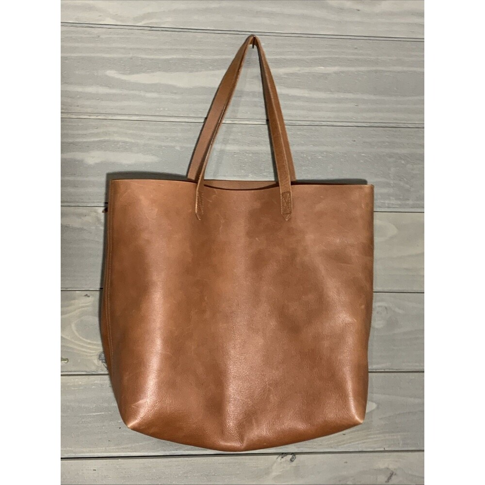 Madewell Transport Tote Brown English Saddle Leather Bag Purse - Picture 2 of 9